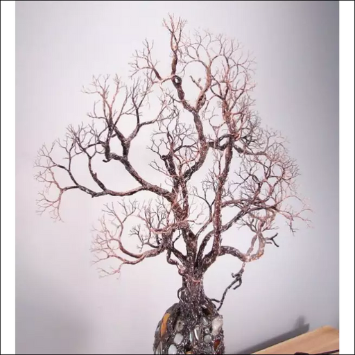 Ancient Tree Metal Sculpture Gem Accent Lamp - Multicolor /