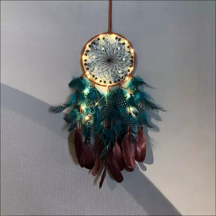 Authentic Retro LED Dream Catcher Pendant - Decorative Piece