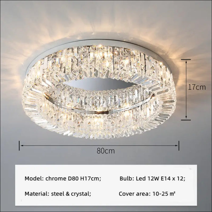 Bedroom Room Led Ceiling Lamp Simple Nordic Modern Crystal -