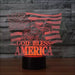 God Bless America Flag 3D Lamp - Decorative Piece
