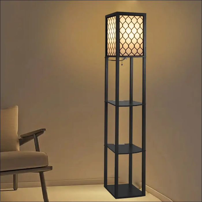 Bookshelf And Storage Shelf Floor Lamp - one size / 220V