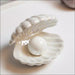Clam Shell With Pearl Light Bedroom Lamp - White -