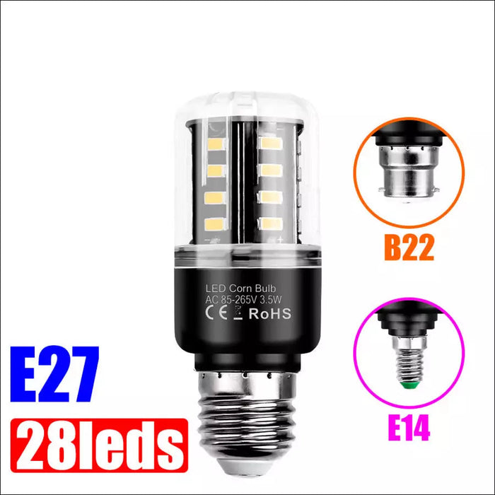 E27 Corn Light LED Bulb - 3.5W 28beads / E14 pure white -
