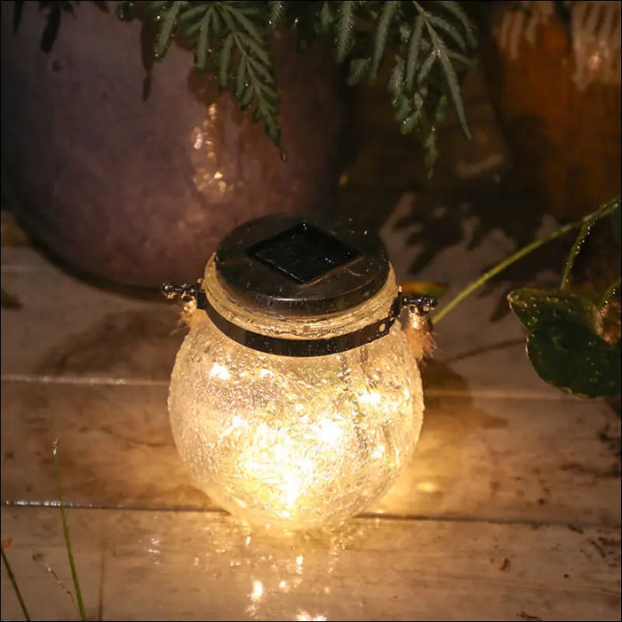Crack ball glass jar light - Warm White - decorative piece