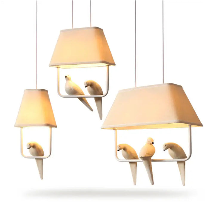 Creative Nordic Simple Bird Decorative Fabric Chandelier -