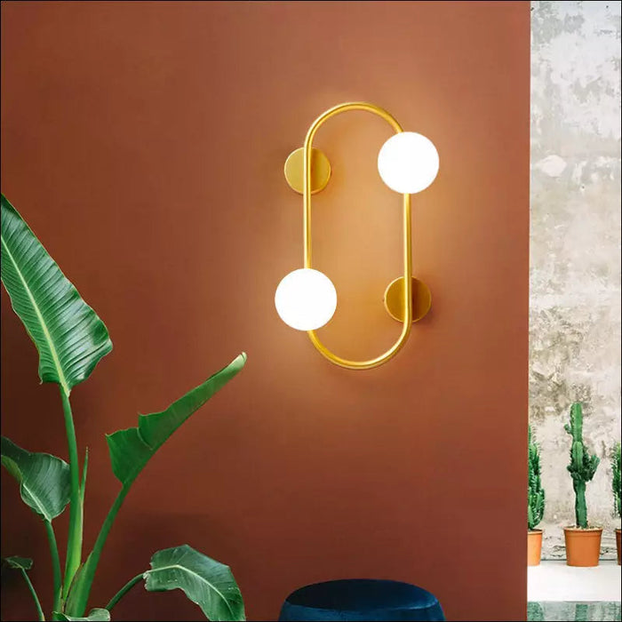 Creative And Simple Corridor Bedside Wall Lamp - Gold -