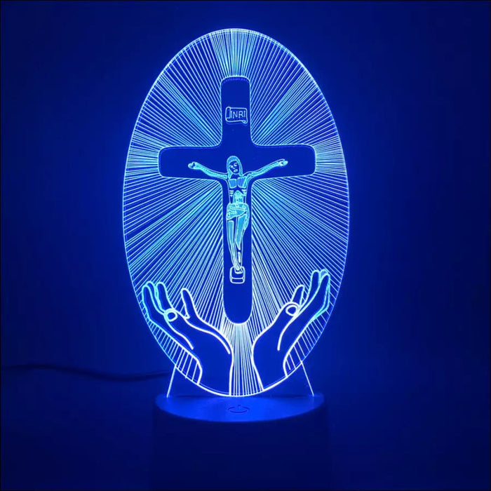 Cross Acrylic 3D Night Light - Decorative Piece