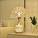 Crystal Desk Lamp Bedroom Bedside - Remote control switch /