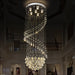 Duplex Staircase Long Rotating Spiral Crystal Chandelier -