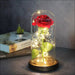 Enchanted Forever Rose Flower in Glass LED Light -