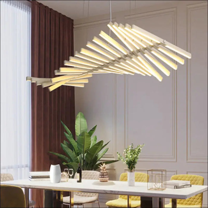 Fashion Fishbone Shape Office Strip Lamps - White / 1020X470