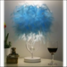 LED Feather Heart Wing Crystal Bedside Table Lamp - Blue /