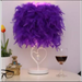 LED Feather Heart Wing Crystal Bedside Table Lamp - Purple /