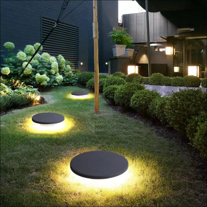 Eco-Friendly Black Stone Shape Garden Lamp - Decorative