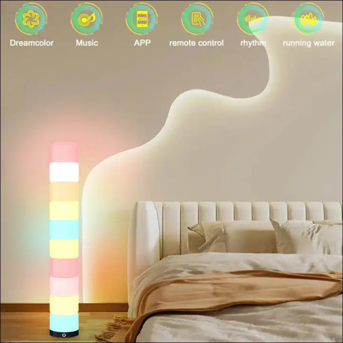 Full Color RGBIC Ambience Light Music Audio Floor Lamp Home