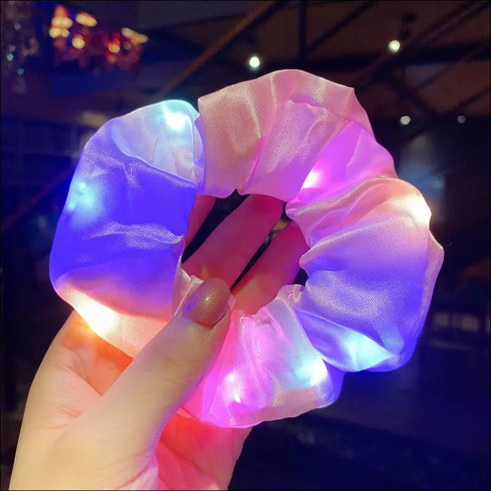 FuzzyLights - LED Hair Scrunchie - Pink - Decorative Piece