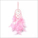Girly Heart Fairy Feather LED Dream Catcher - Pink -