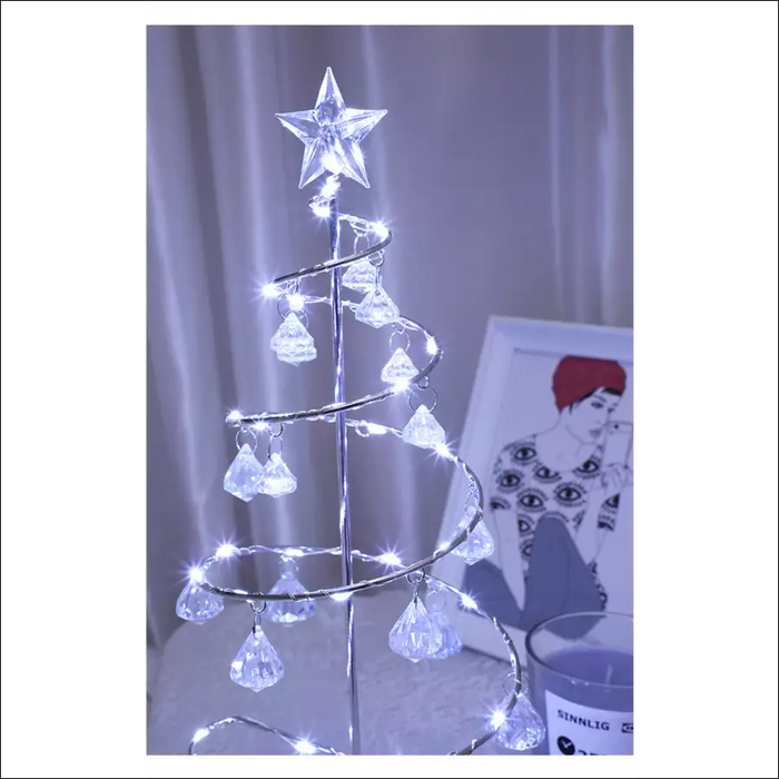 Gold Silver LED String Christmas Tree Table Lamp -