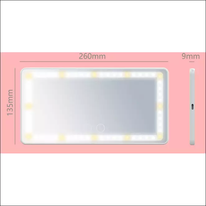 Car LED High-definition Makeup Mirror Three-color Light -