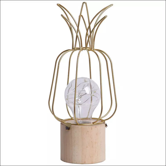 Iron Cactus Decorative Table Lamp - Pineapple / Gold - Piece