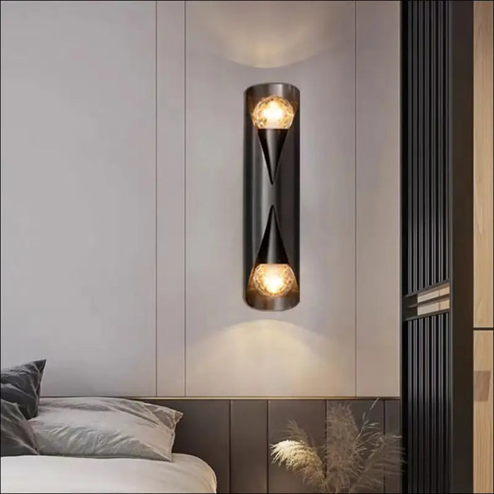 Light Luxury Living Room Wall Lamp - Matte Black / Warm -