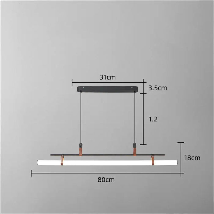 One Line Hanging Lamp For Restaurant Bar Counter - Black /