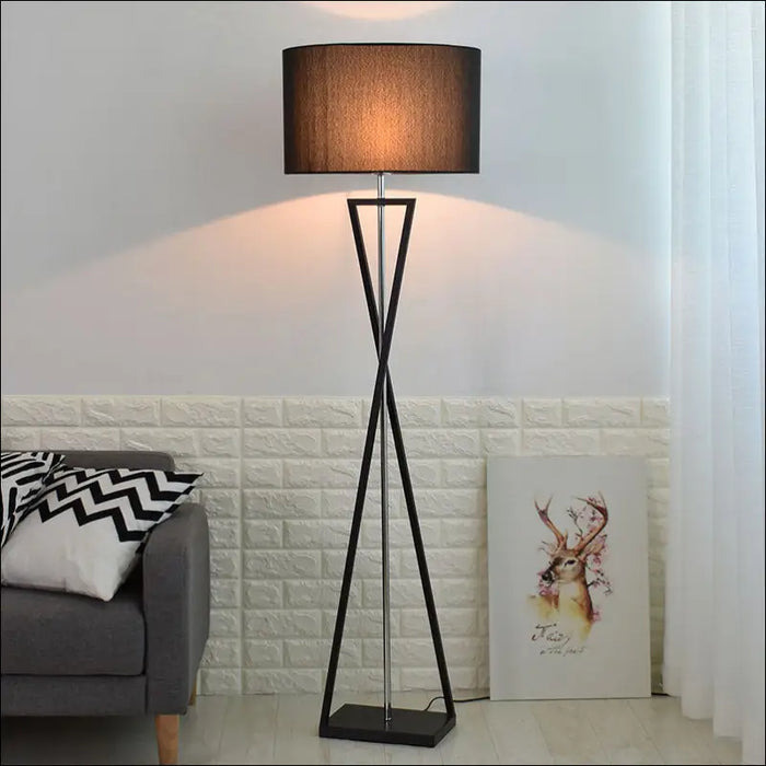 Living Room Floor Lamp Simple Sofa Vertical Table - Black