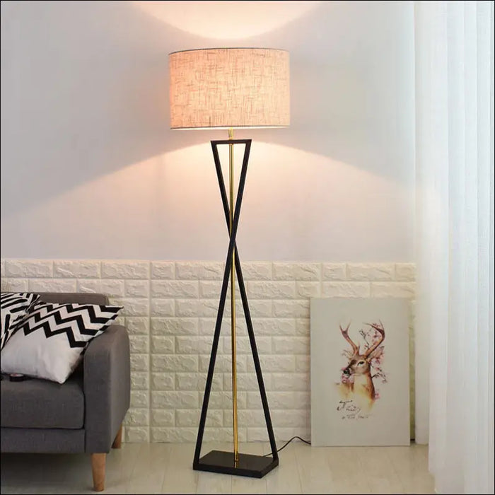Living Room Floor Lamp Simple Sofa Vertical Table - Flax
