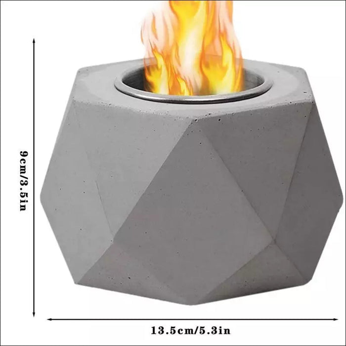 Mini Fire Pit Portable Concrete Tabletop Fireplace -