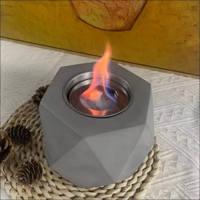 Mini Fire Pit Portable Concrete Tabletop Fireplace -