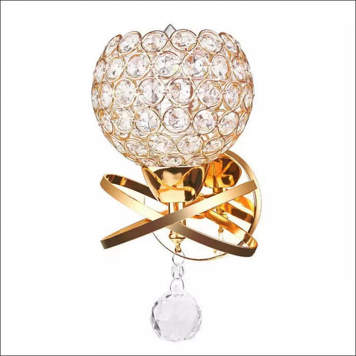 Modern Crystal Orb Wall Lamp - Gold - Decorative Piece