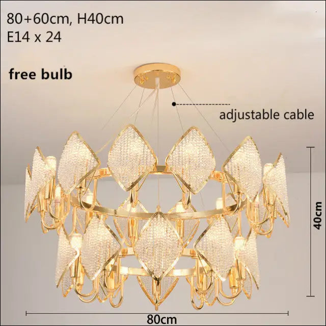 Modern French Luxury Living Room Crystal Chandelier -