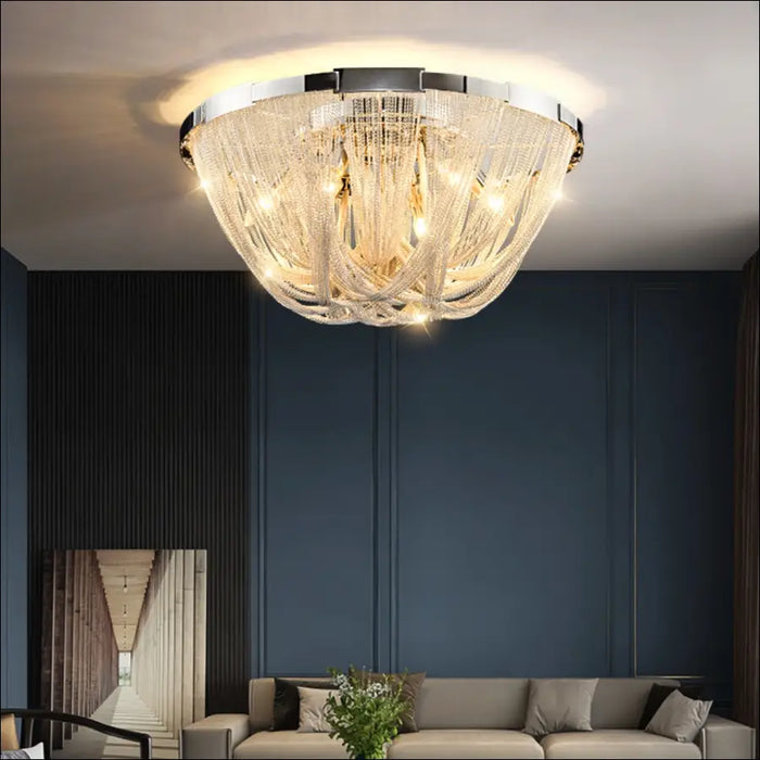 Modern Luxury Tassel Aluminum Chain Bedroom Lamp Nordic