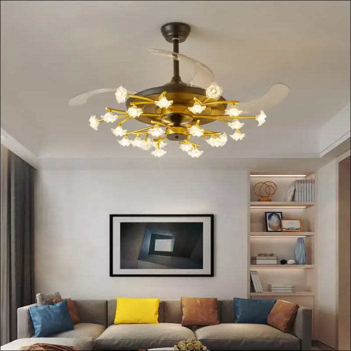 Modern Simple Bedroom Ceiling Fan Lamp - decorative piece