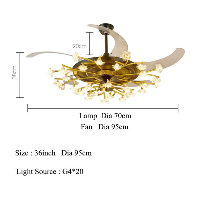 Modern Simple Bedroom Ceiling Fan Lamp - decorative piece