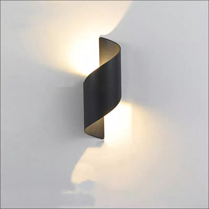 Modern Simple Outdoor Led Waterproof Wall Lamp - Black B /