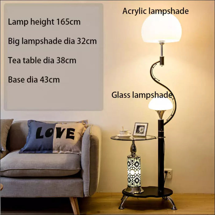 Modern Tea Table Simplistic Floor Lamp - 8014black without