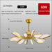 Nordic Fan Lamp Restaurant Ceiling - Gold / 12heads -