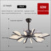 Nordic Fan Lamp Restaurant Ceiling - Silver / 12heads -