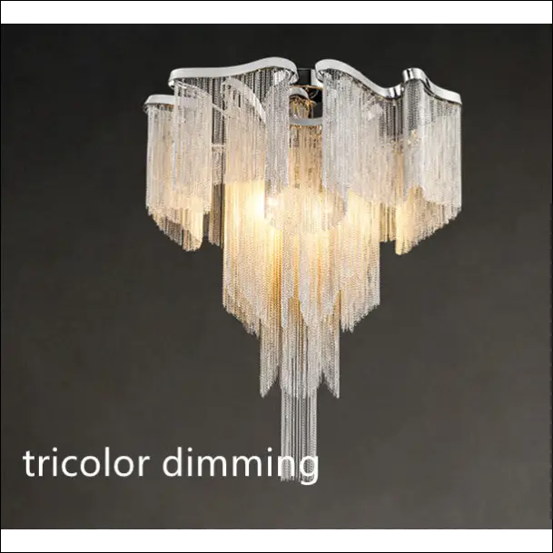 Nordic Light Luxury Tassel Aluminum Chain Living Room