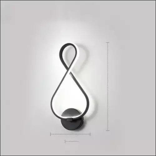 Nordic Minimalist LED Lamp - 8 black / White light -