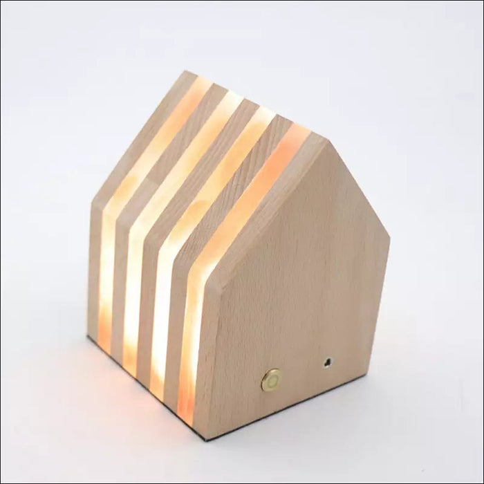Ins Nordic Shooting Stripes Wooden Lamp - Small house / Warm