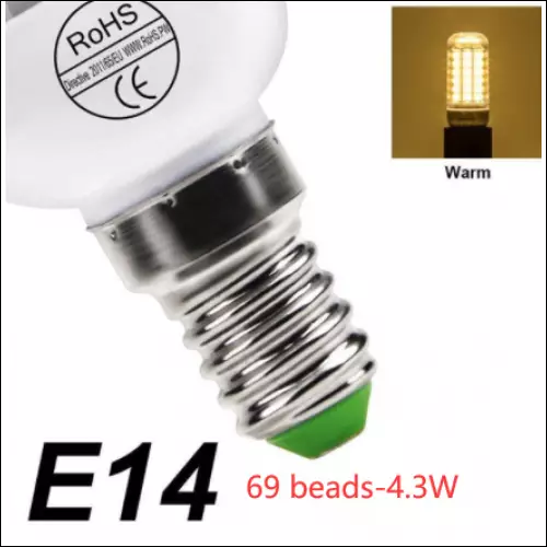 Low Power High Brightness Corn Bulb - E14 warm / 69 beads