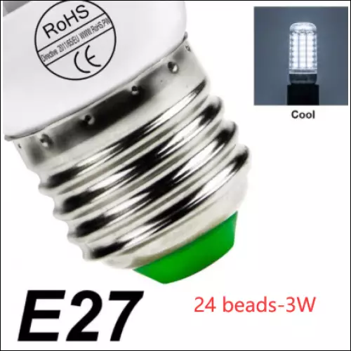 Low Power High Brightness Corn Bulb - E27 white / 24 beads