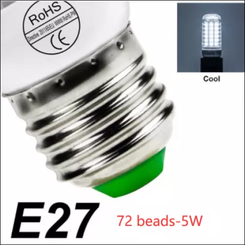 Low Power High Brightness Corn Bulb - E27 white / 72 beads
