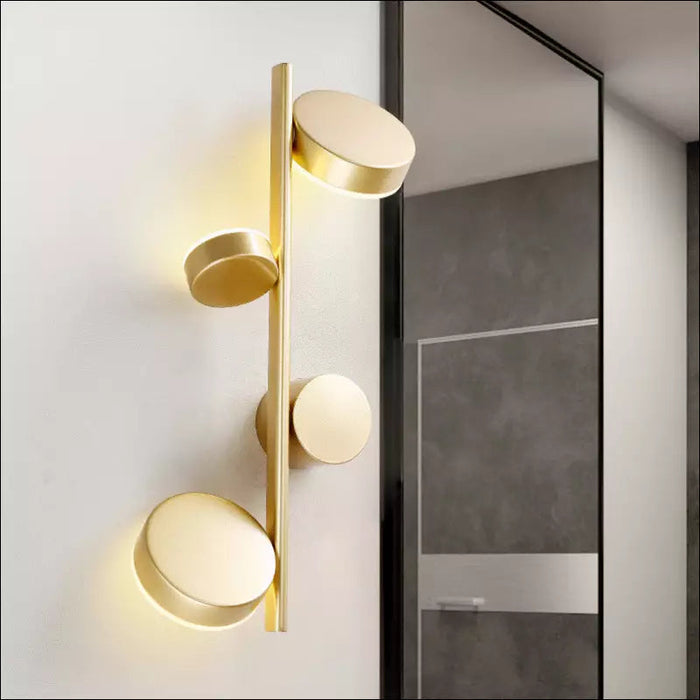 Quad lit Rotating Gold Wall Lamp - Decorative Piece