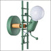 Retro LED Wrought Iron Climbing Stair Wall Lamp - Green -
