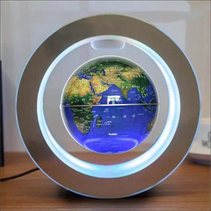 Round LED World Map Floating Globe - Decorative Piece
