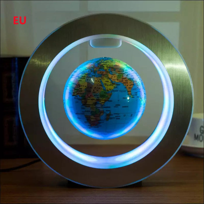 Round LED World Map Floating Globe - Decorative Piece