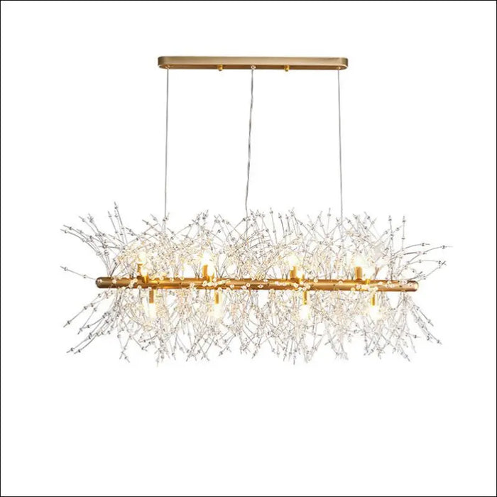 Simple Modern Firefly Crystal Lamp - 12head golden tricolor